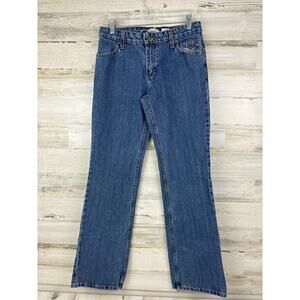 Harley Davidson Womens 4 Straight Leg Zip Blue Cotton Denim Jeans NEW
